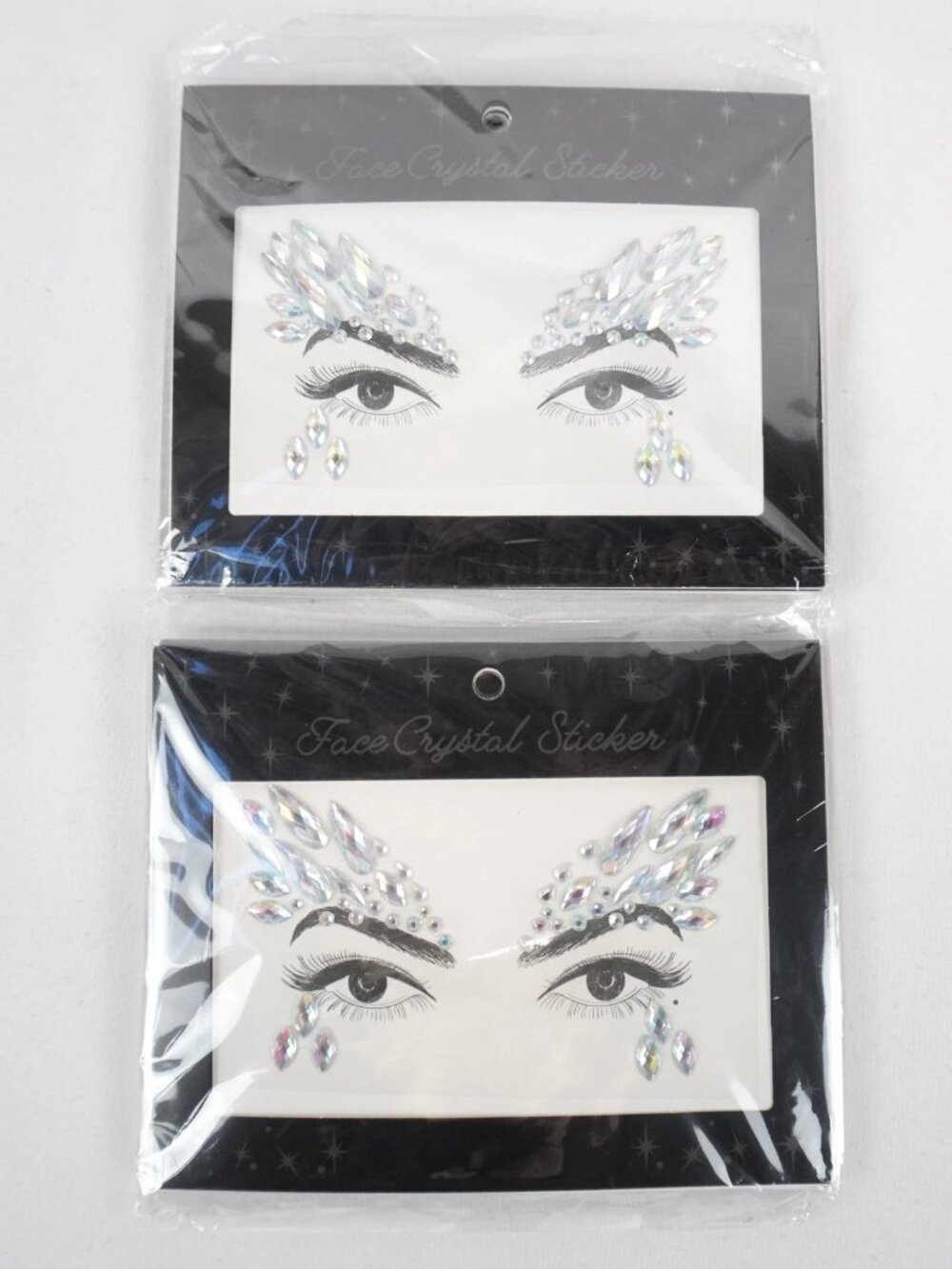 Lot of 2 Eyebrow Face Body Art Adhesive Crystal Glitter Jewels Party Eye Tattoo